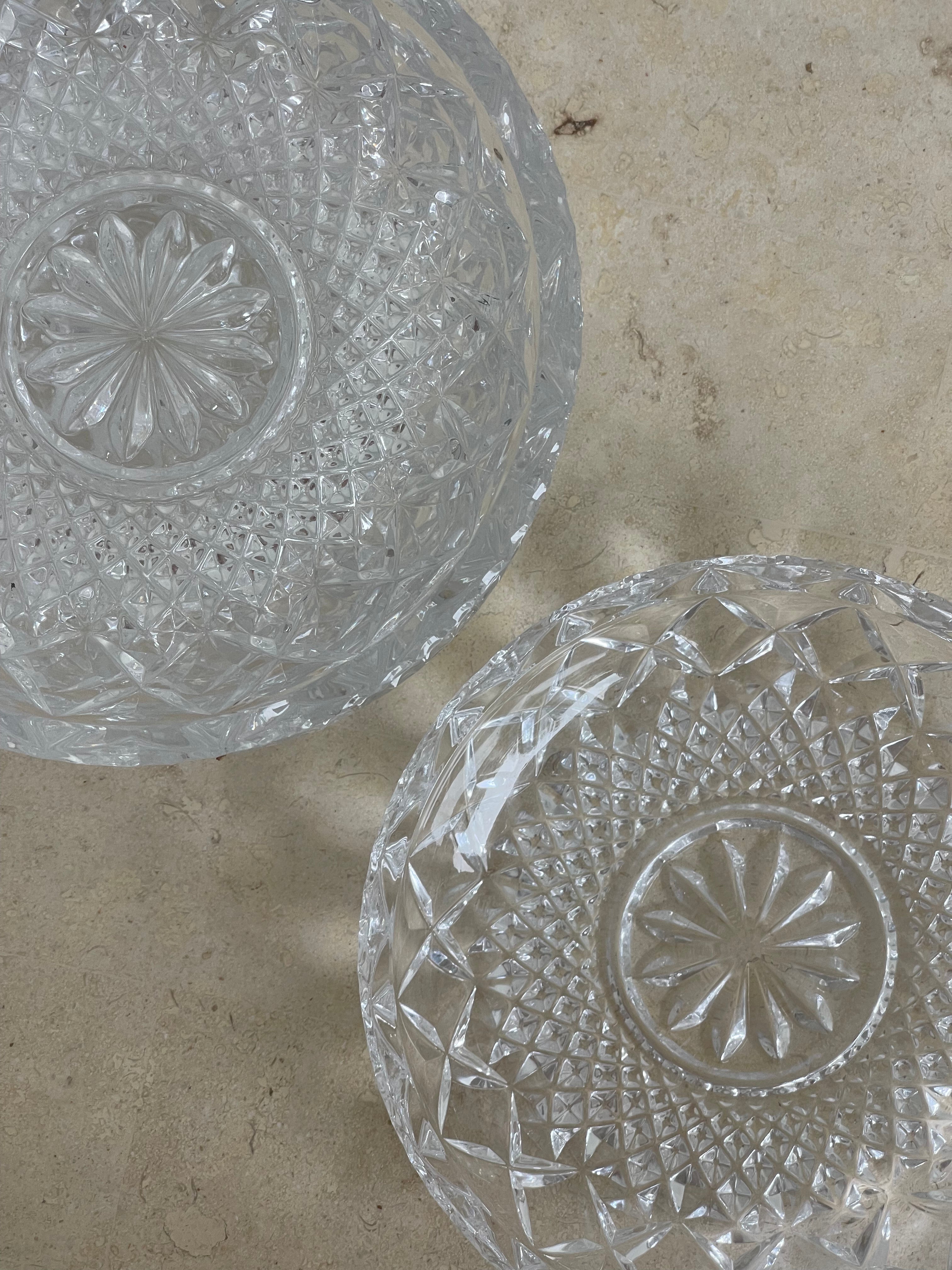 Set of Cut Glass Plates